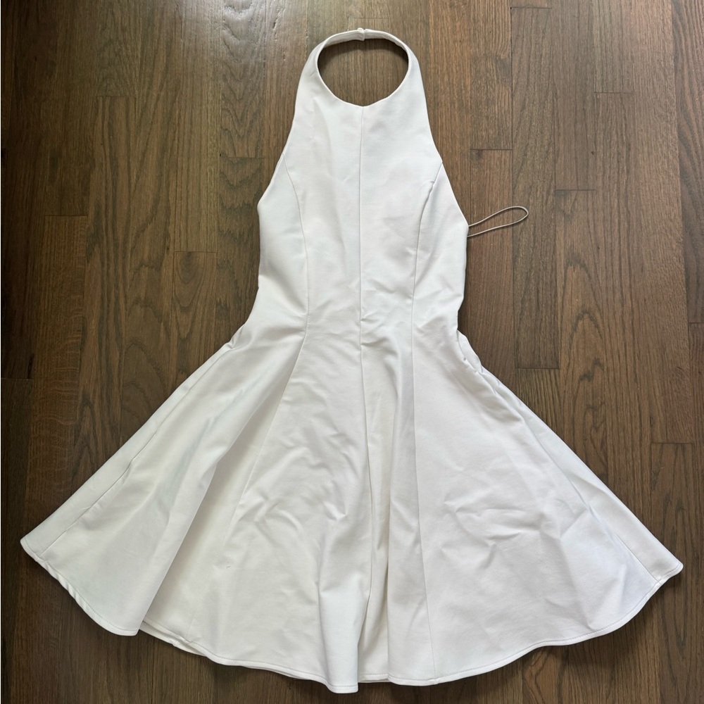 Zara White Backless Halter Dress
